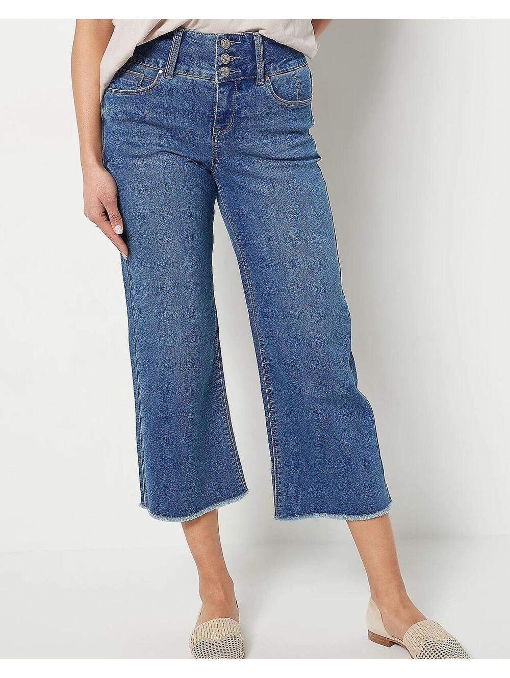 3037 Laurie Felt Regular BFF Denim Curve Wide-Leg Crop Jeans TRUE BLUE  2 tall